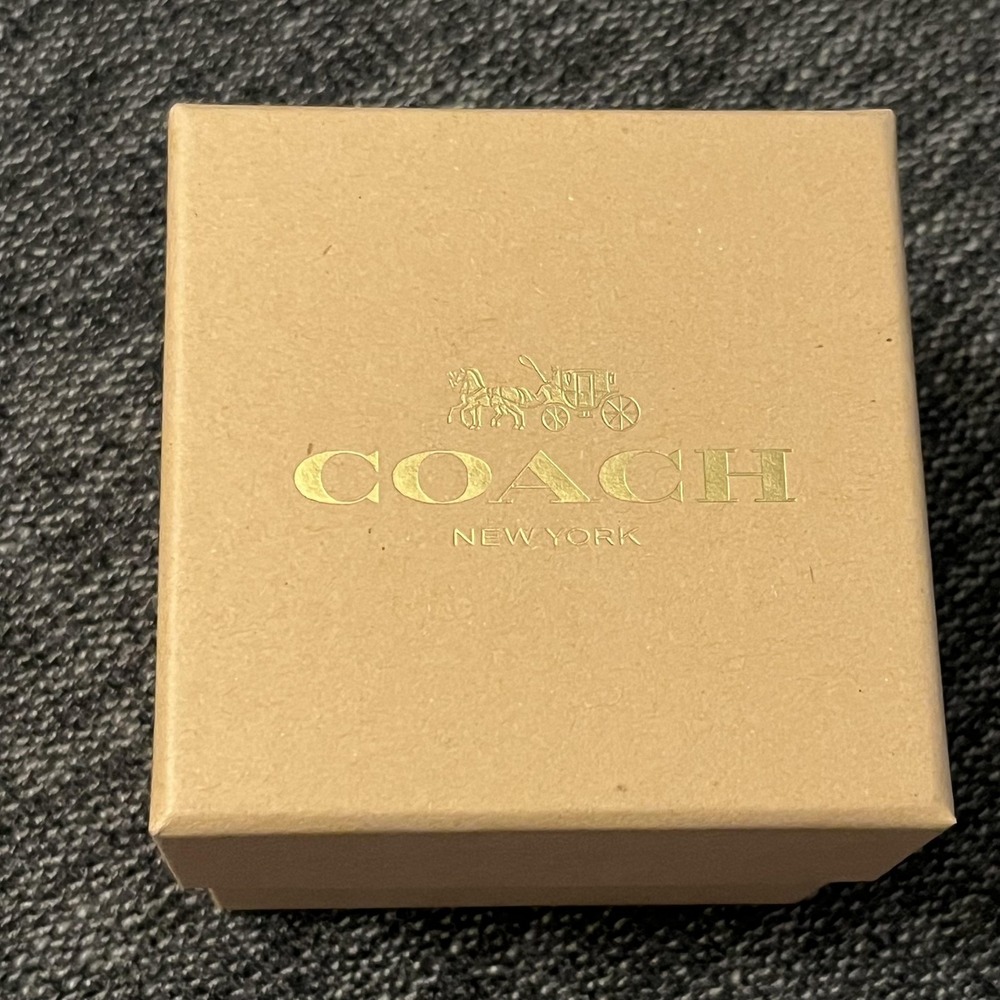 Coach Watch Womens Silver Dial Gold Bezel Mesh Bracelet Set Quartz New W/ Box - Picture 16 of 16